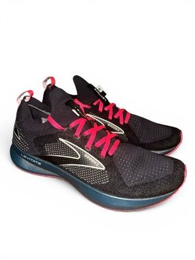 Brooks Womens Levitate 5 Dark Gray Blue Pink Running Shoes Sneakers Size 10 B
